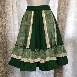 Petticoat Style Full Ruffled Skirt Kelly Green